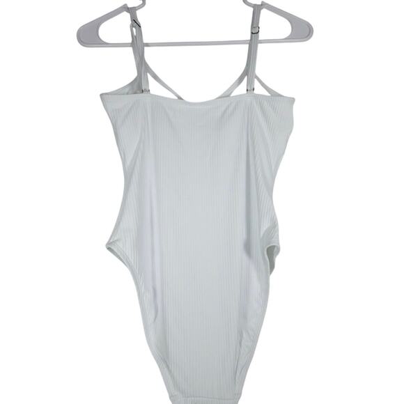 Flawed Andie Swim Women's Small White The Amalfi Ribbed Swimsuit Padded 2127 - Picture 3 of 12